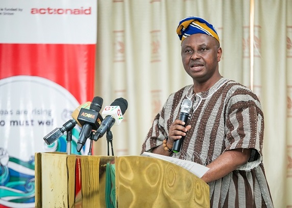 The Country Director of ActionAid Ghana, Mr John Nkaw speaking at the seminar